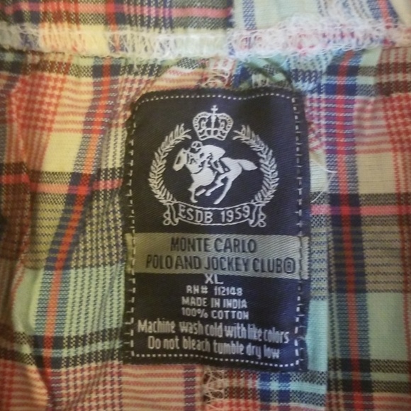 Monte Carlo Polo Drawstring Plaid Pajama Pant XL - Picture 3 of 3